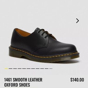 Dr Martens 1461 Iced Black Smooth Leather Oxfords NWT never worn unisex W8, M7